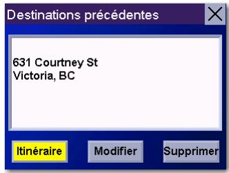MAGELLAN ROADMATE 6000T - Enregistrer une destination précédente dans le carnet d'adresses - 1