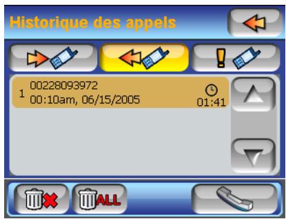 MAGELLAN ROADMATE 6000T - Passer un appel via l'histoire des appels - 2