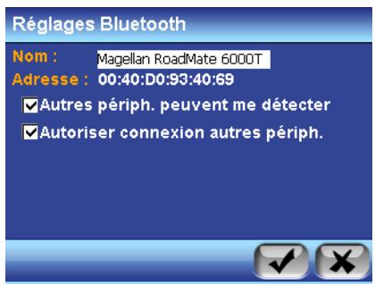 MAGELLAN ROADMATE 6000T - Comment utiliser les réglages bluetooth - 4