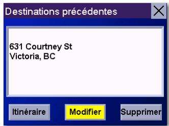 MAGELLAN ROADMATE 6000T - Enregistrer une destination précédente dans le carnet d'adresses - 3