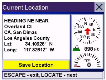 MAGELLAN ROADMATE 860T - Displaying Information About Your Present Location - 1