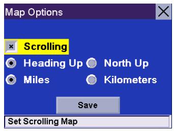 MAGELLAN 6000 - Select Map Options. - 1