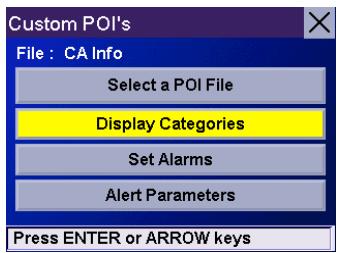 MAGELLAN 6000 - Select Display Categories. - 1