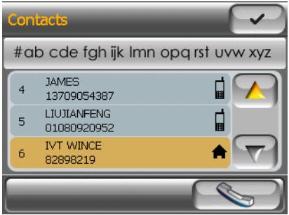 MAGELLAN 6000 - Place a call via Contacts - 5