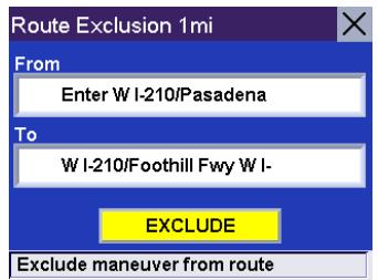 MAGELLAN 6000 - Excluding a Maneuver in the Planned Route - 2