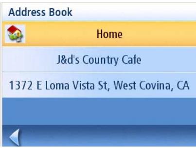 MAGELLAN ROADMATE 1200 - Accessing the Home Address from the Address Book - 1