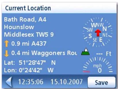 MAGELLAN ROADMATE 1215 - Current Location Screen - 1