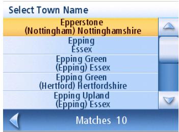 MAGELLAN ROADMATE 1215 - Selecting From List - 1