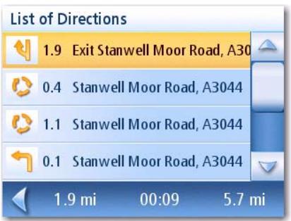 MAGELLAN ROADMATE 1215 - List of Directions - 3