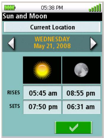 MAGELLAN TRITON 500 - Viewing Sun and Moon Rise and Set Times - 1