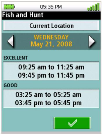 MAGELLAN TRITON 500 - Viewing Best Fish and Hunt Times - 1