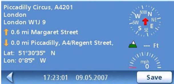 MAGELLAN MAESTRO 4010 - Current Location Screen - 1