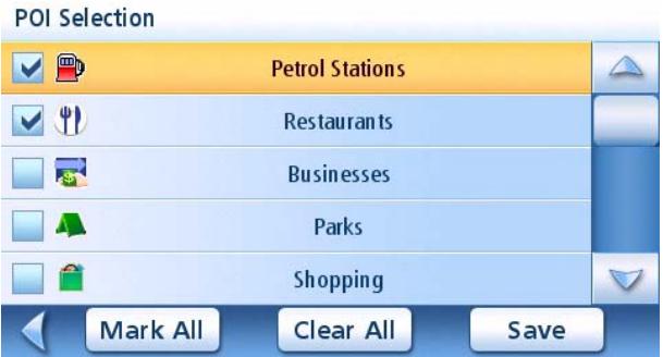 MAGELLAN MAESTRO 4010 - Selecting POIs to be Displayed on the Map - 2