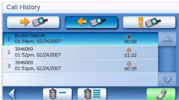MAGELLAN MAESTRO 4010 - Placing a Call Using Call History - 5