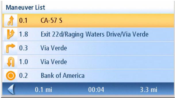 MAGELLAN MAESTRO 4040 - Maneuver List - 1