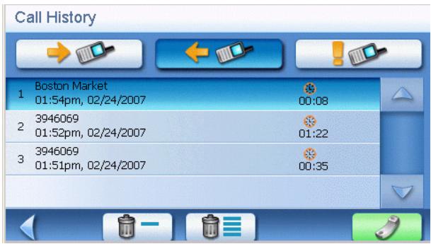 MAGELLAN MAESTRO 4040 - Placing a Call Using Call History - 5
