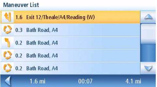 MAGELLAN MAESTRO 4245 - List of Directions Screen - 1