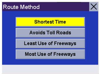MAGELLAN ROADMATE 300R - Choosing the Route Method - 1