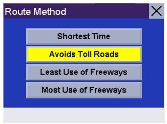 MAGELLAN ROADMATE 300R - Choosing the Route Method - 2