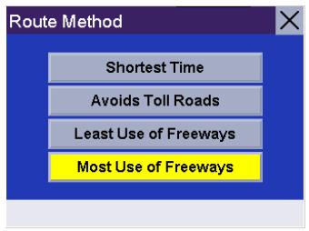 MAGELLAN ROADMATE 300R - Choosing the Route Method - 4