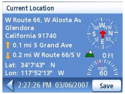 MAGELLAN MAESTRO 3250 - Current Location Screen - 1