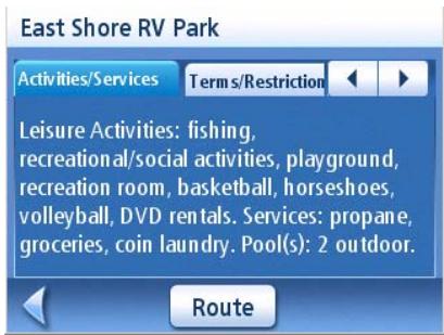 MAGELLAN MAESTRO 3250 - Getting Campground Information - 2