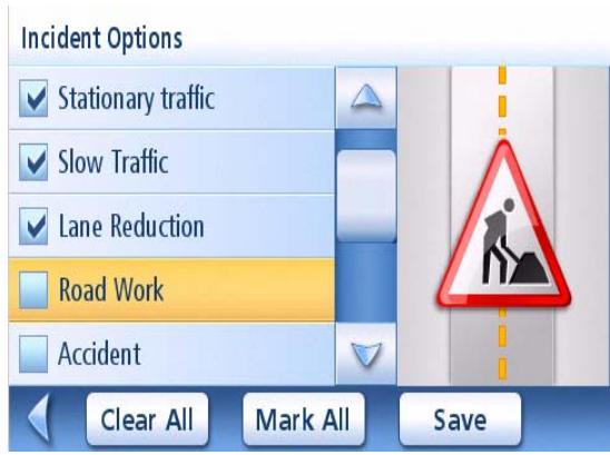 MAGELLAN MAESTRO 3250 - Selecting Categories of Traffic Events - 1