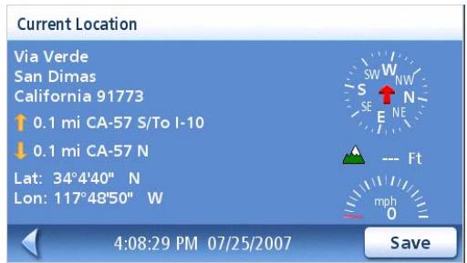 MAGELLAN MAESTRO 4250 - Current Location Screen - 1