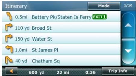 MAGELLAN MAESTRO 4350 - Maneuver List (Itinerary) - 1