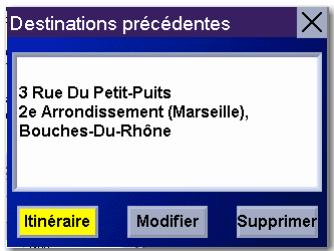 MAGELLAN ROADMATE 3000T - Enregistrer une destination précédente dans le carnet d'adresses - 1