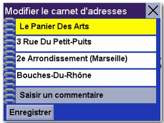 MAGELLAN ROADMATE 3000T - Enregistrer une destination précédente dans le carnet d'adresses - 4