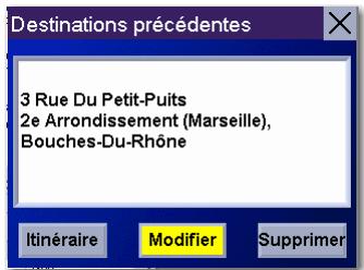 MAGELLAN ROADMATE 3000T - Enregistrer une destination précédente dans le carnet d'adresses - 3