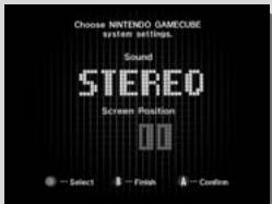 NINTENDO GAMECUBE SYSTEM - OPTION SCREEN - 1