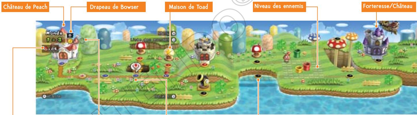 NINTENDO SUPER MARIO BROS.WII - Écran de la carte - 2