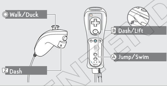 NINTENDO SUPER MARIO BROS.WII - How to Play with a Nunchuk Controller - 1