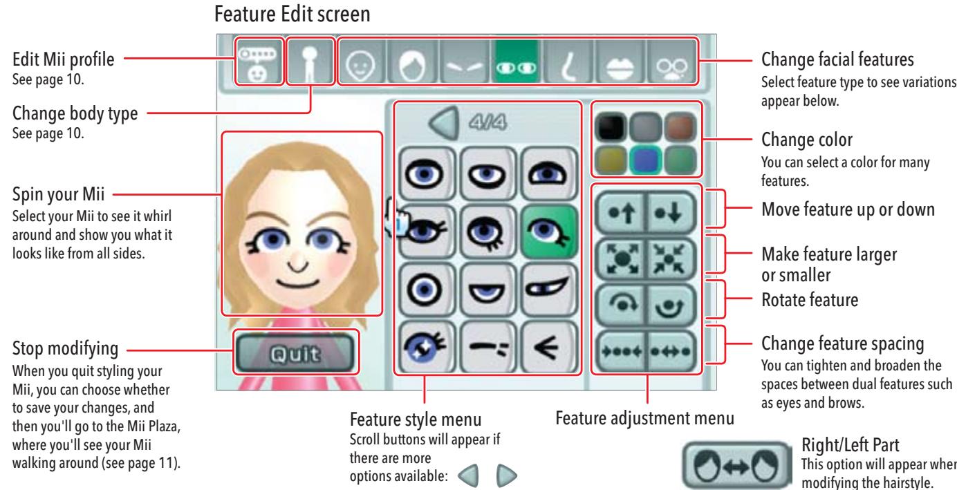 NINTENDO WII CHANNELS AND SETTINGS - Changing Mii Features - 1