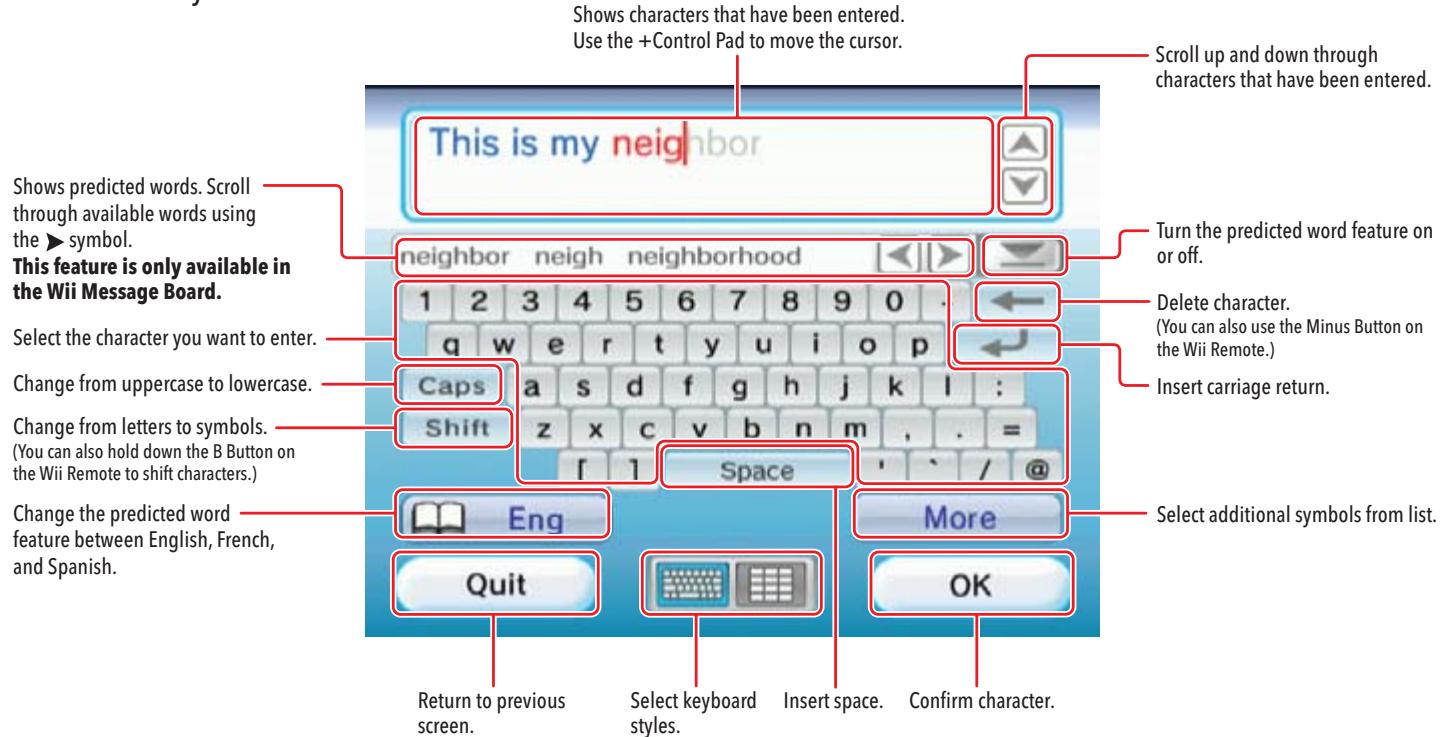 NINTENDO WII CHANNELS AND SETTINGS - Using the Keyboards - 1