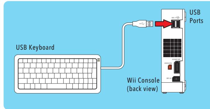 NINTENDO WII CHANNELS AND SETTINGS - Using a USB keyboard with your Wii Console. - 1