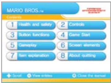 NINTENDO WII CHANNELS AND SETTINGS - Virtual Console Game Manuals - 1