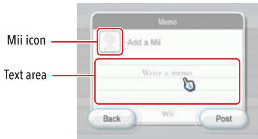 NINTENDO WII CHANNELS AND SETTINGS - Creating and Posting a Memo to the Message Board - 1