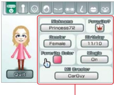 NINTENDO WII CHANNELS AND SETTINGS - Creating a Profile For Your Mii - 2