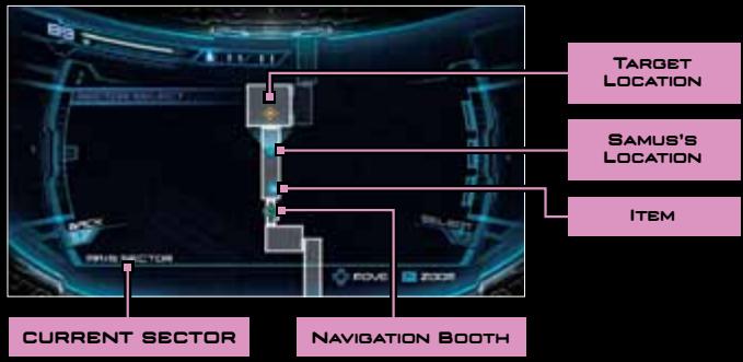 NINTENDO WII METROID OTHER M - MAP SCREEN - 1