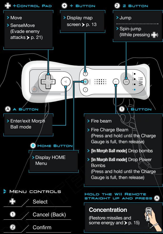 NINTENDO WII METROID OTHER M - CONTROLS (NORMAL VIEW) - 1