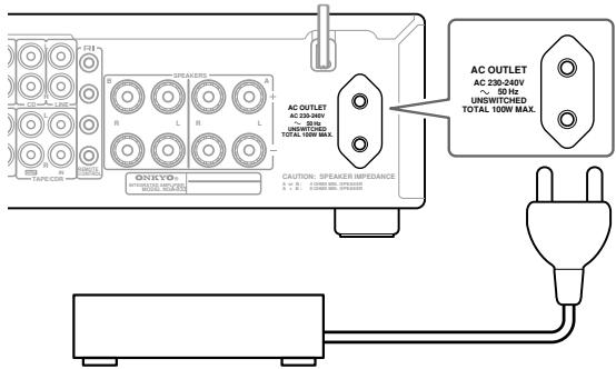 ONKYO A-933 - Connecting Another Component's Power Cord - 1