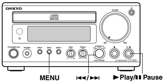 ONKYO CR-505 - To cancel Repeat playback, press the [REPEAT] button repeatedly to turn off the REPEAT indicator. - 1