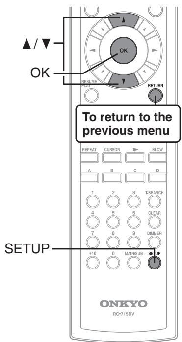 ONKYO DV-HD805 - Customizing the function settings - 1