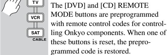 ONKYO HT-R530 - Resetting the REMOTE MODE Buttons - 3
