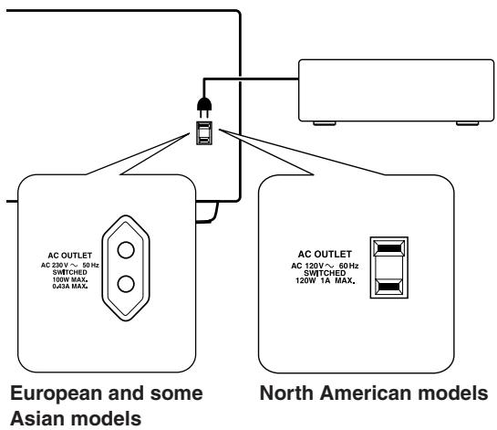 ONKYO HT-R640 - Connecting the Power Cord of Another Component - 1