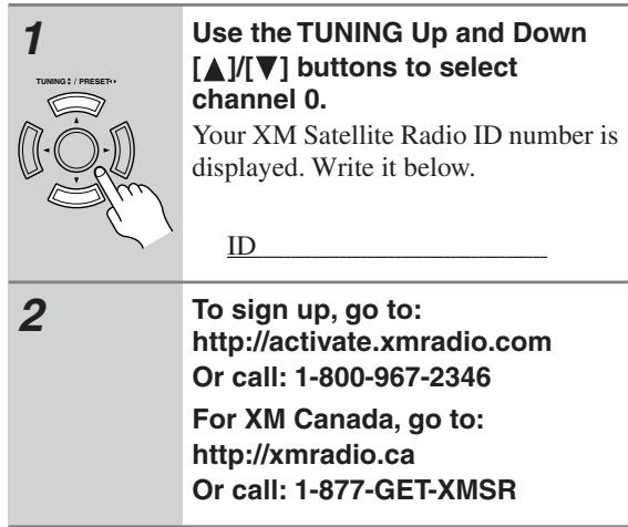 ONKYO HT-R640 - Signing Up for XM Satellite Radio - 1
