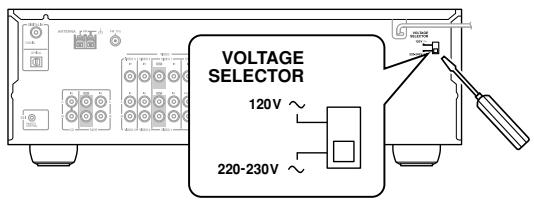 ONKYO HT-S580 - Setting the Voltage Selector (on some models) - 1